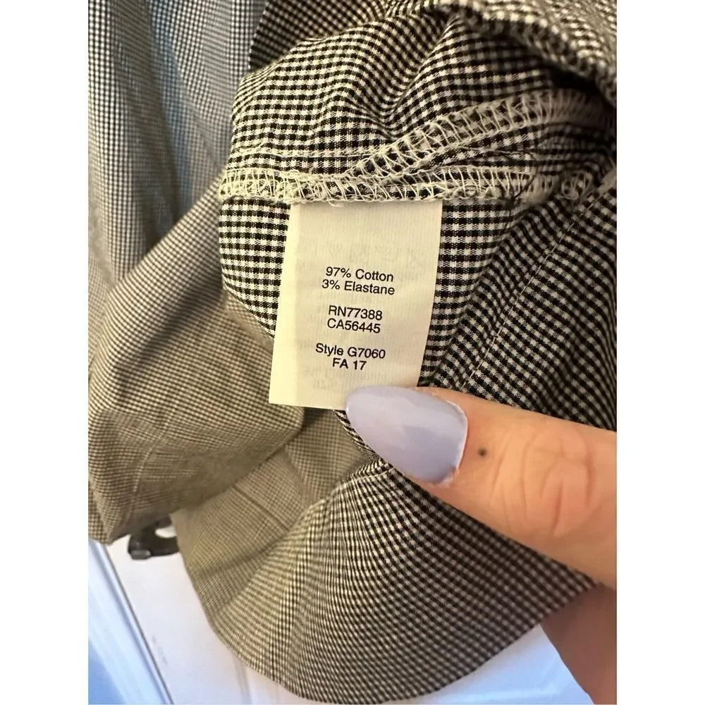 J.Crew Size Small Gingham Square Neck Puff Sleeve Blouse G7060 - Picture 9 of 10